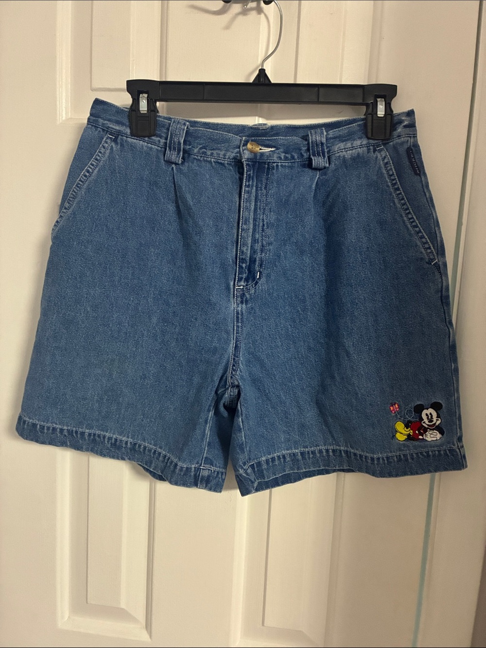 Disney Vintage Denim Shorts with Mickey Mouse embroidery